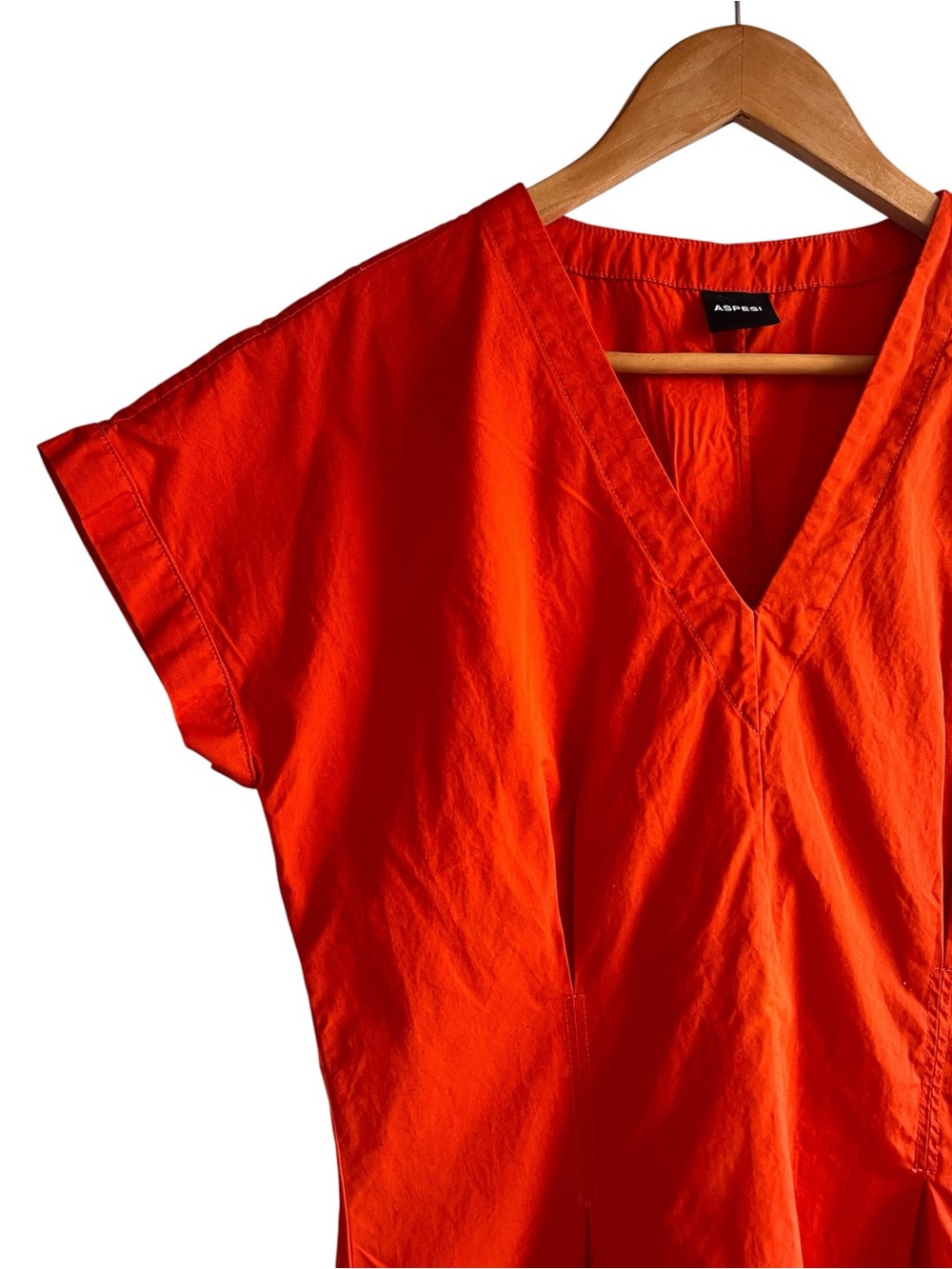 Aspesi bright orange cotton fit & flare midi dress size S excellent condition - Picture 7 of 16